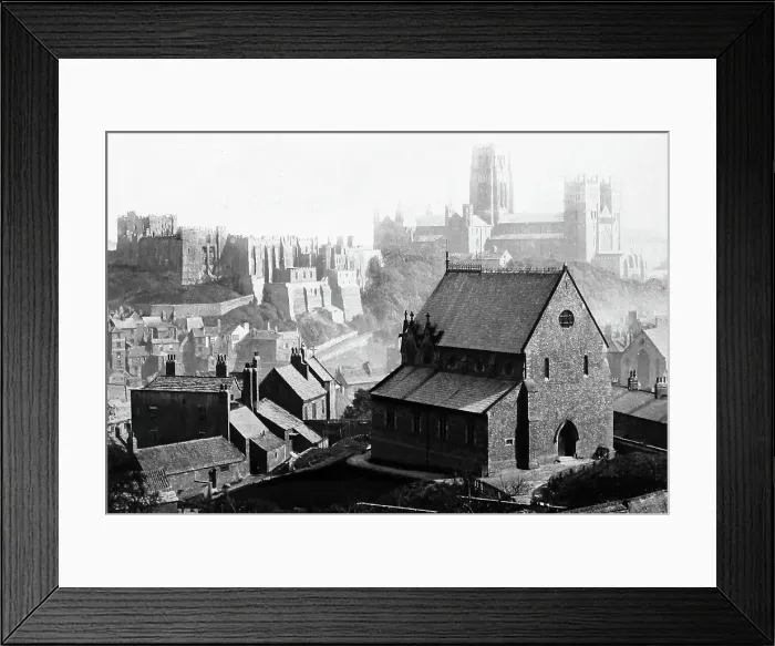 Framed Print : Durham Cathedral, hand tinted photo, Victorian period Framed Print : Durham Cathedral, hand tinted photo, Victorian period