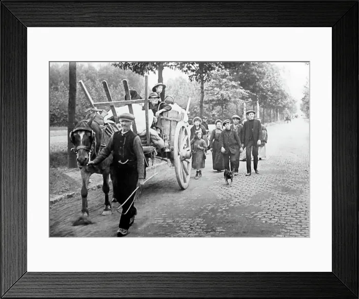 Framed Print : Belgian refugees on the road to Antwerp during WW1 Framed Print : Belgian refugees on the road to Antwerp during WW1