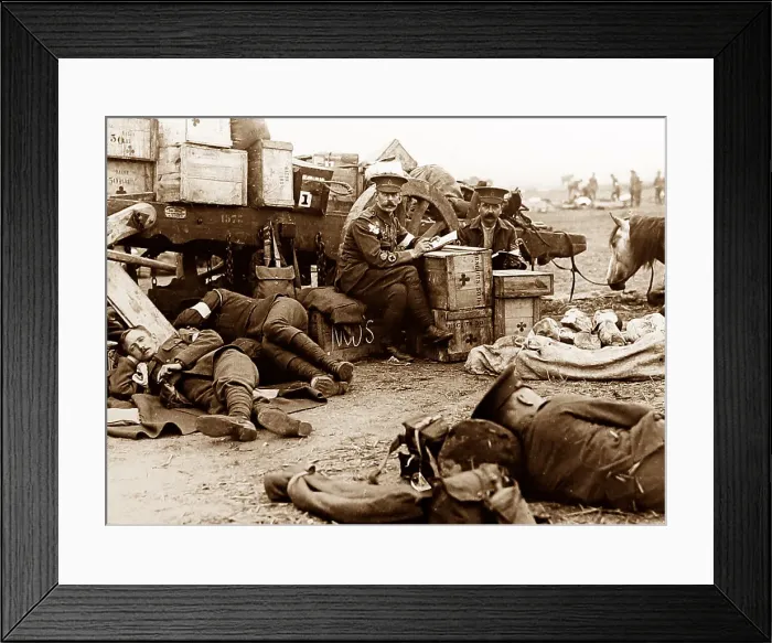 Framed Print : British Red Cross resting during WW1 Framed Print : British Red Cross resting during WW1