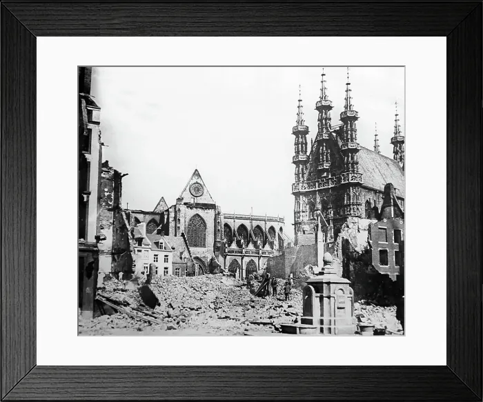 Framed Print : Leuven Cathedral ruins in WW1 Framed Print : Leuven Cathedral ruins in WW1