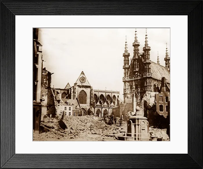 Framed Print : WW1 damage, Leuven, Belgium Framed Print : WW1 damage, Leuven, Belgium