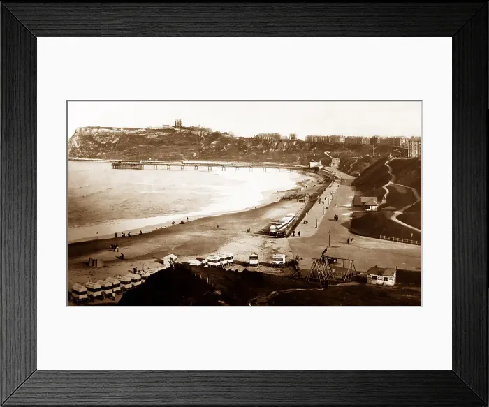 Framed Print : Castle and North Bay, Scarborough, Victorian period Framed Print : Castle and North Bay, Scarborough, Victorian period