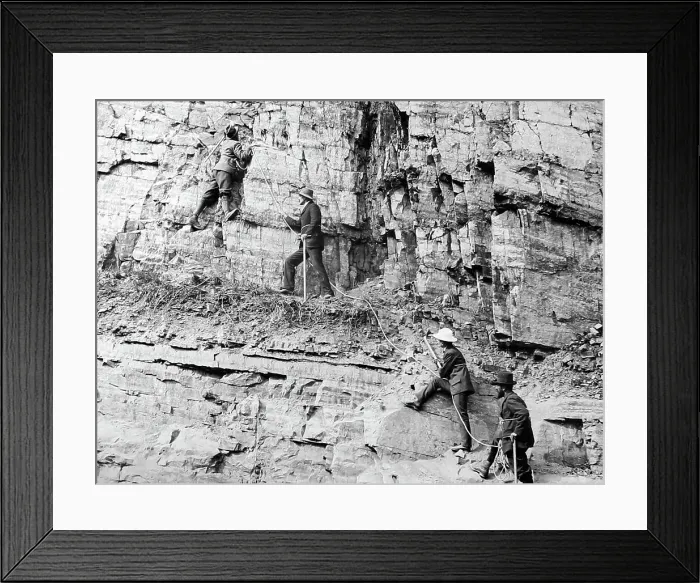 Framed Print : Swiss mountain guides working in Canada Framed Print : Swiss mountain guides working in Canada