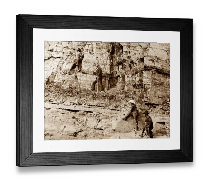 Framed Print : Swiss mountain guides working in the Rockies, Canada Framed Print : Swiss mountain guides working in the Rockies, Canada