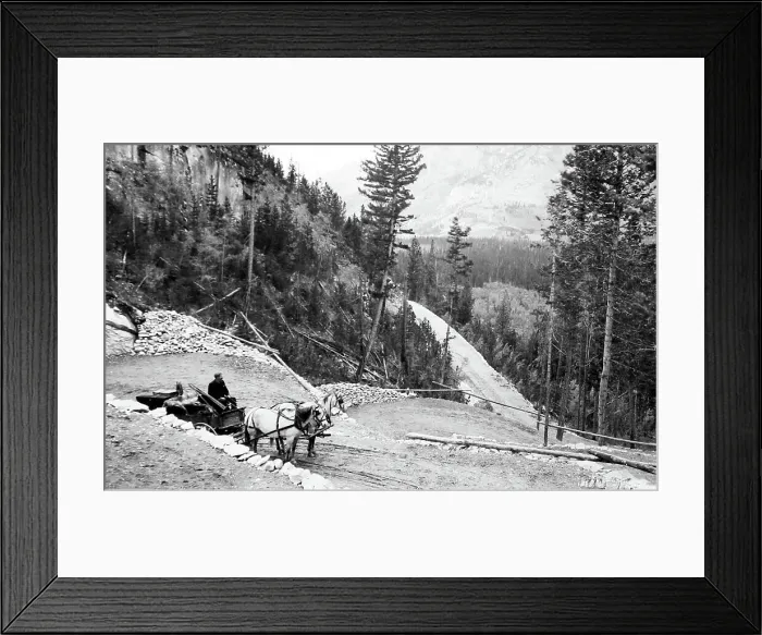Framed Print : The Corkscrew Drive, Banff, Canada, early 1900s Framed Print : The Corkscrew Drive, Banff, Canada, early 1900s