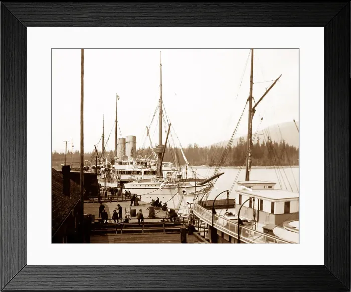 Framed Print : CPR's Empress of India in Vancouver, early 1900s Framed Print : CPR's Empress of India in Vancouver, early 1900s