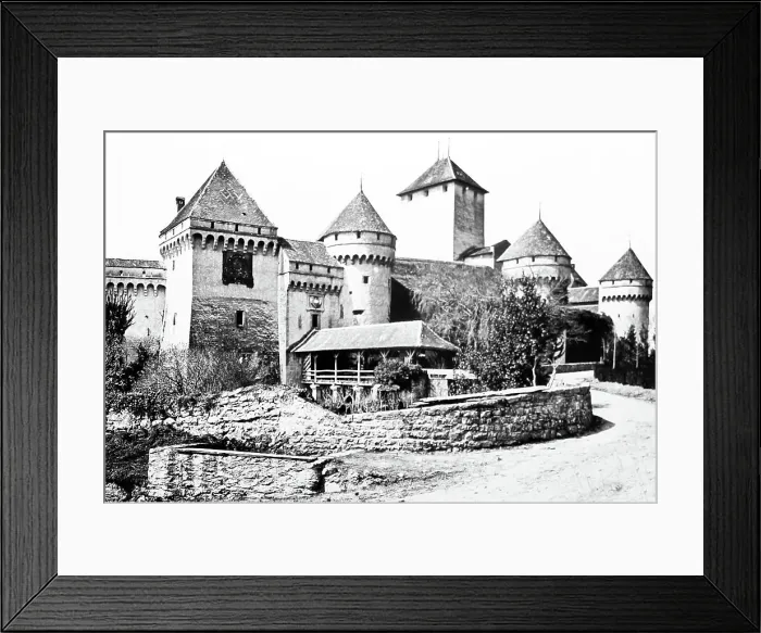 Framed Print : Chillon Castle, Switzerland, Victorian period Framed Print : Chillon Castle, Switzerland, Victorian period