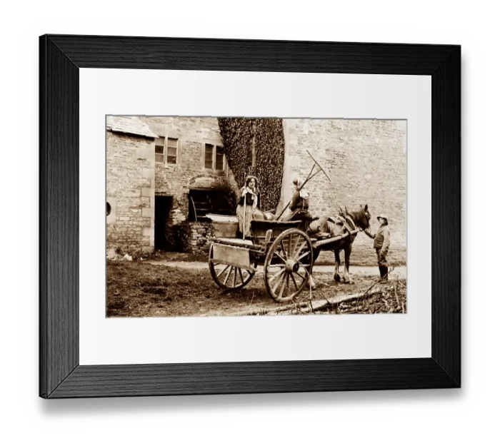 Framed Print : Off to the hayfield, early 1900s