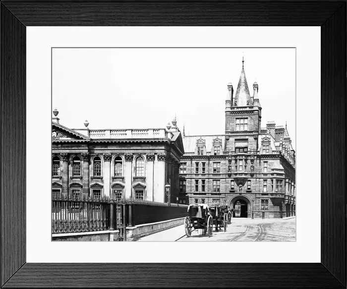Framed Print : Caius College, Cambridge, Victorian period Framed Print : Caius College, Cambridge, Victorian period