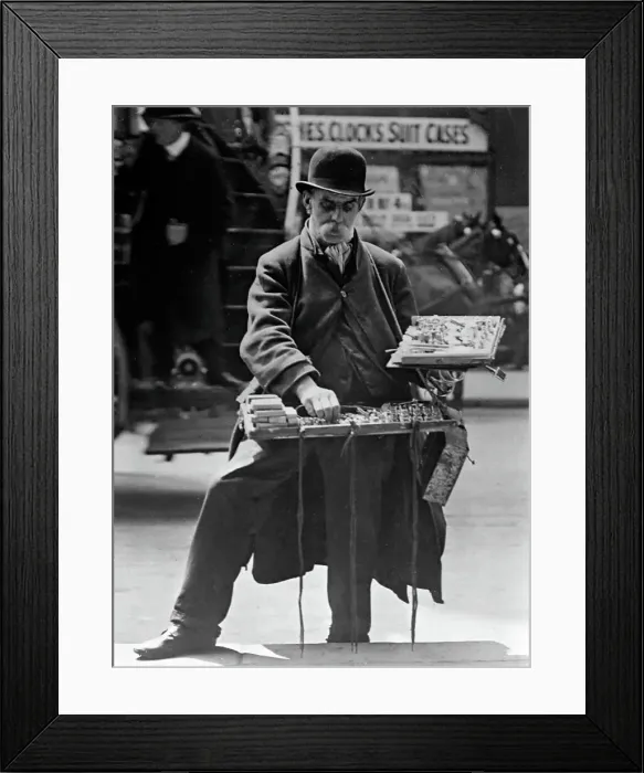 Framed Print : Street trader, London, early 1900s Framed Print : Street trader, London, early 1900s