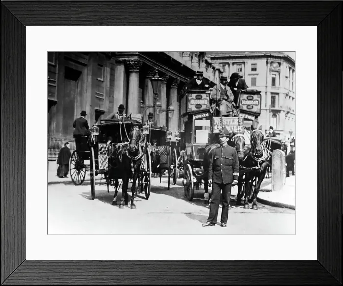 Framed Print : Horse bus, London, early 1900s Framed Print : Horse bus, London, early 1900s