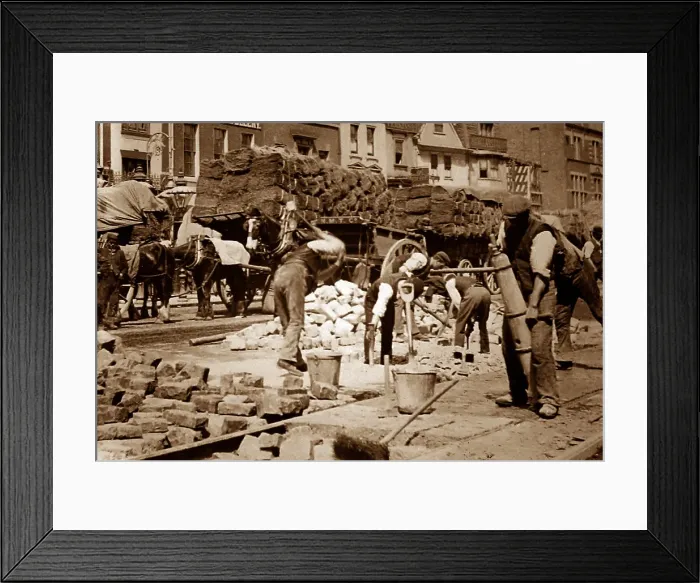 Framed Print : Laying tram lines in London Framed Print : Laying tram lines in London