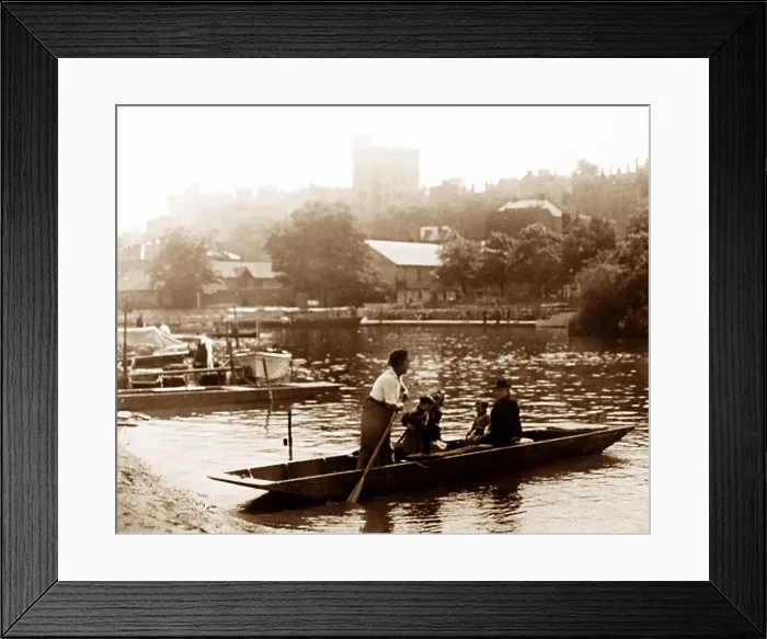 Framed Print : The ferry across the Thames at Windsor, early 1900s Framed Print : The ferry across the Thames at Windsor, early 1900s