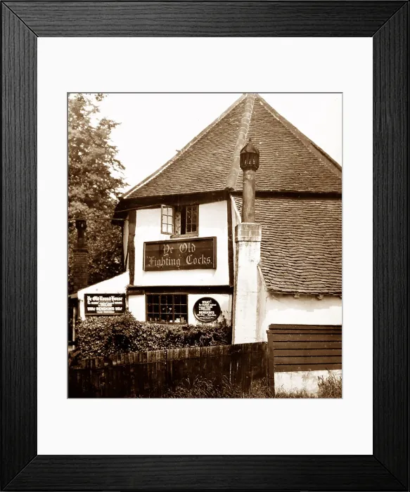 Framed Print : Ye Old Fighting Cocks, St. Albans, early 1900s Framed Print : Ye Old Fighting Cocks, St. Albans, early 1900s