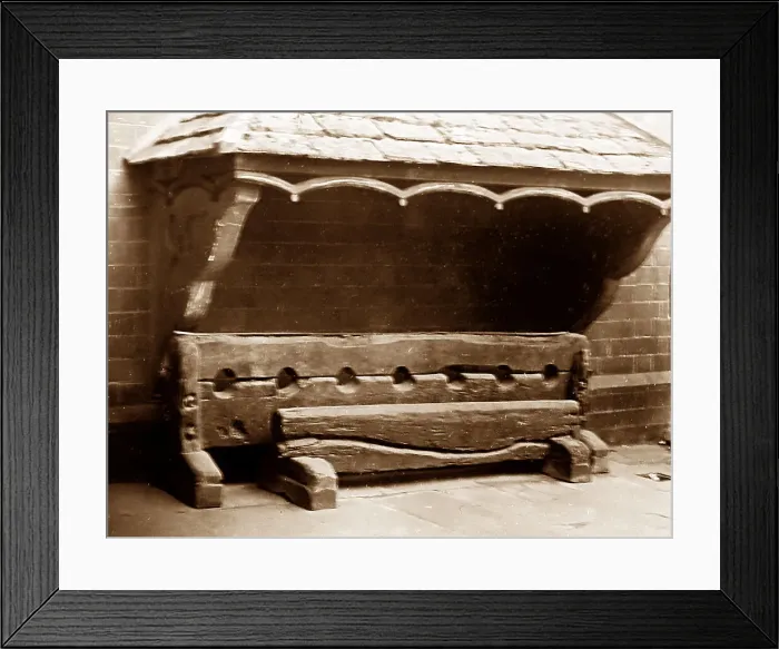 Framed Print : Village stocks, Winchcombe Framed Print : Village stocks, Winchcombe