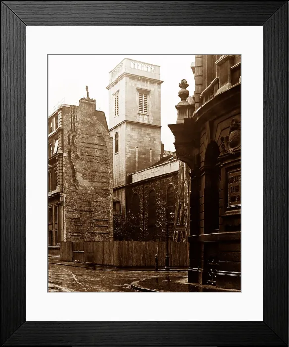 Framed Print : All Hallows Church, Lombard Street, London, early 1900s Framed Print : All Hallows Church, Lombard Street, London, early 1900s