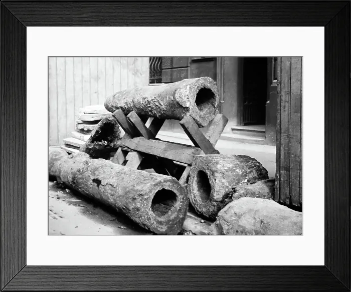 Framed Print : Stone water pipes, London, Victorian period Framed Print : Stone water pipes, London, Victorian period