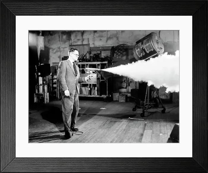 Framed Print : Ealing Studios smoke machine 1940s Framed Print : Ealing Studios smoke machine 1940s