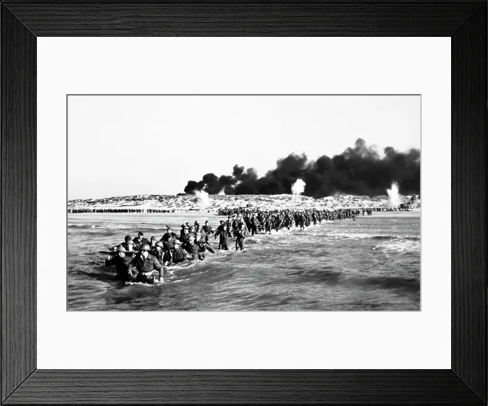Framed Print : On location for the filming of Dunkirk released in 1958 Framed Print : On location for the filming of Dunkirk released in 1958