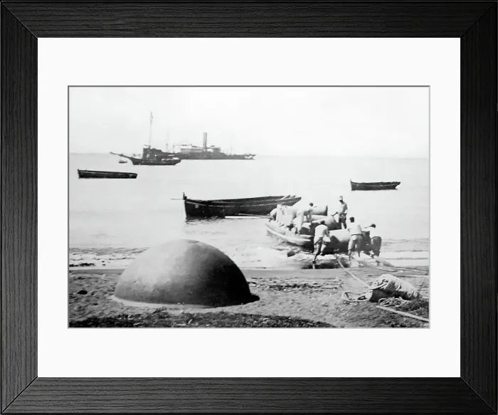Framed Print : Shipping cotton bales from St Vincent early 1900s Framed Print : Shipping cotton bales from St Vincent early 1900s