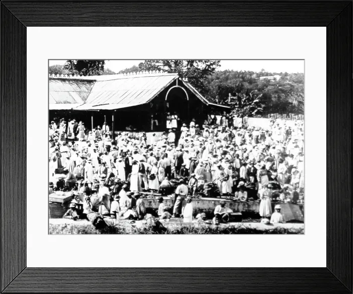 Framed Print : Mandeville Market, Manchester, Jamaica early 1900s Framed Print : Mandeville Market, Manchester, Jamaica early 1900s