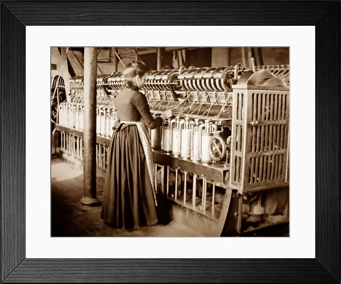 Framed Print : Linen manufacture, a roving frame Framed Print : Linen manufacture, a roving frame