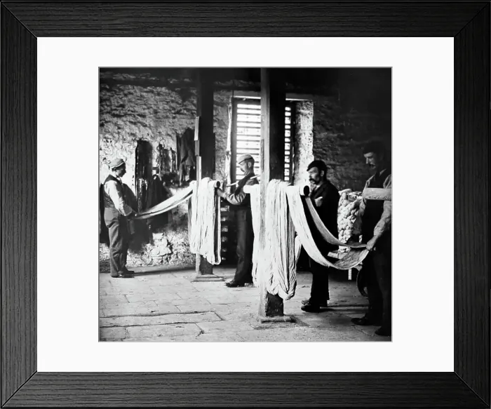 Framed Print : Linen manufacture, Peaking Framed Print : Linen manufacture, Peaking