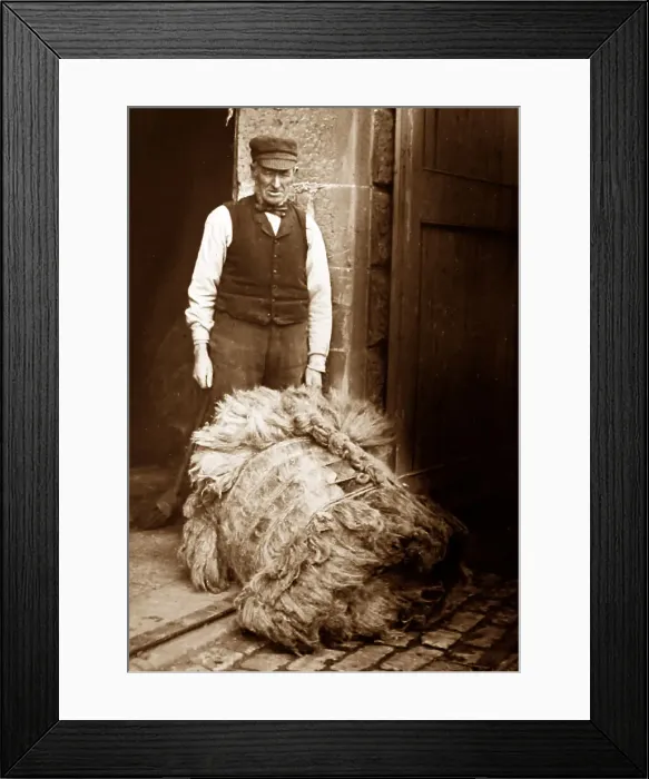 Framed Print : A bale of flax, linen production, Victorian period Framed Print : A bale of flax, linen production, Victorian period