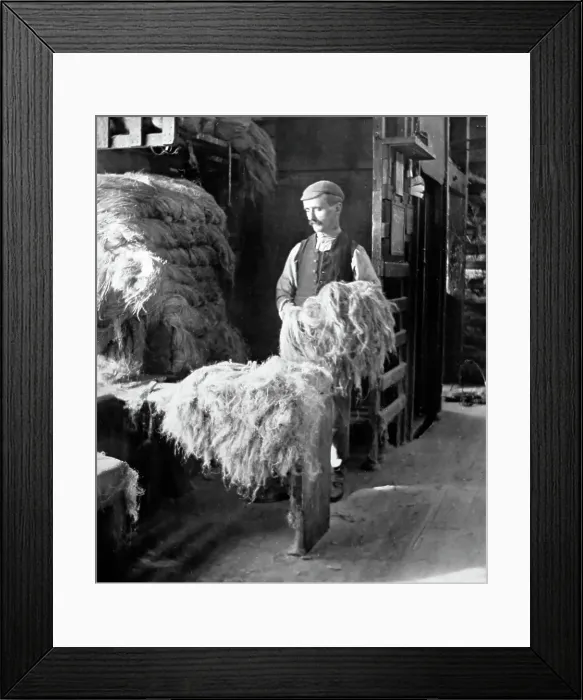 Framed Print : Linen manufacture, Striking up Framed Print : Linen manufacture, Striking up