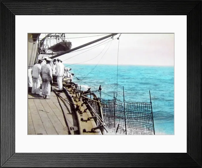 Framed Print : Dropping target for gun prictice Battleship Royal Navy Framed Print : Dropping target for gun prictice Battleship Royal Navy