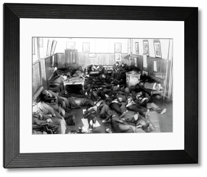 Framed Print : Sailors sleeping on floor - Royal Sailors Rest, Portsmouth Framed Print : Sailors sleeping on floor - Royal Sailors Rest, Portsmouth