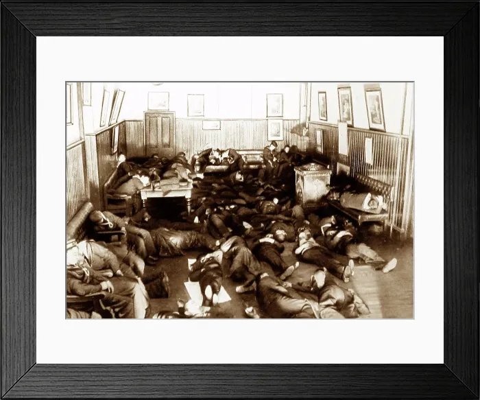 Framed Print : Sailors sleeping on floor - Royal Sailors Rest, Portsmouth Framed Print : Sailors sleeping on floor - Royal Sailors Rest, Portsmouth
