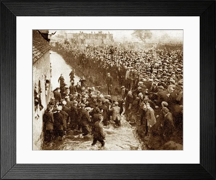Framed Print : Royal Shrovetide Football Game, Ashbourne, Derbyshire Framed Print : Royal Shrovetide Football Game, Ashbourne, Derbyshire