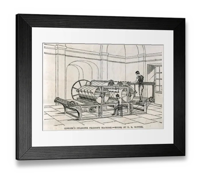 Framed Print : Cowpers Cylinder Printing Machine Framed Print : Cowpers Cylinder Printing Machine