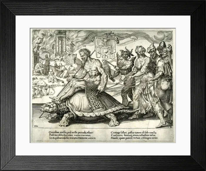 Framed Print : Job Riding On A Turtle Framed Print : Job Riding On A Turtle
