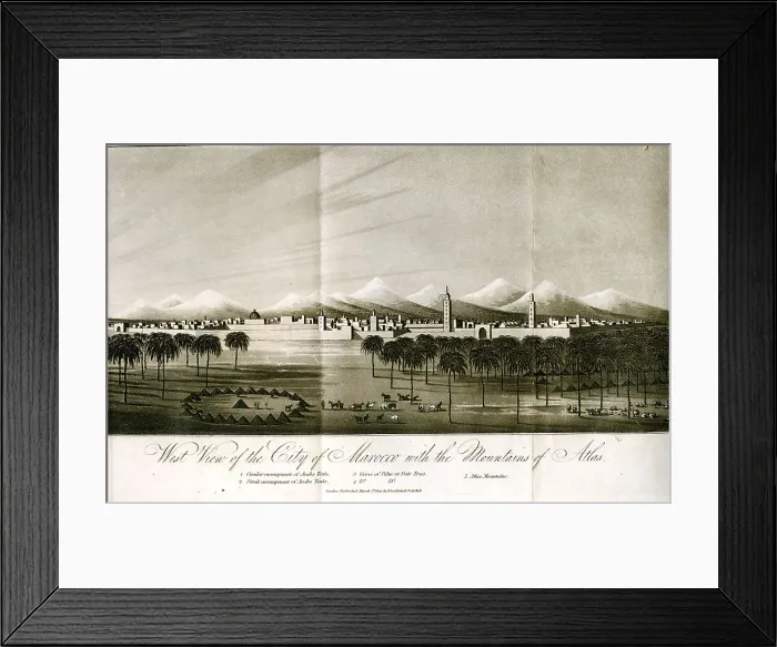 Framed Print : West View of The City of Morocco With Atlas Mountains Framed Print : West View of The City of Morocco With Atlas Mountains