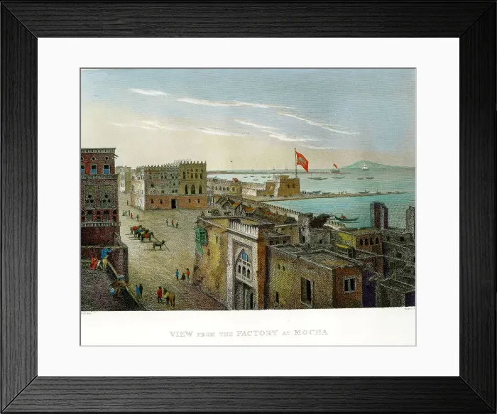Framed Print : View From The Factory At Mocha, India Framed Print : View From The Factory At Mocha, India