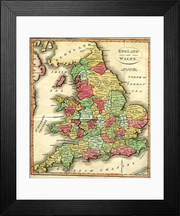 Framed Print : England and Wales Framed Print : England and Wales
