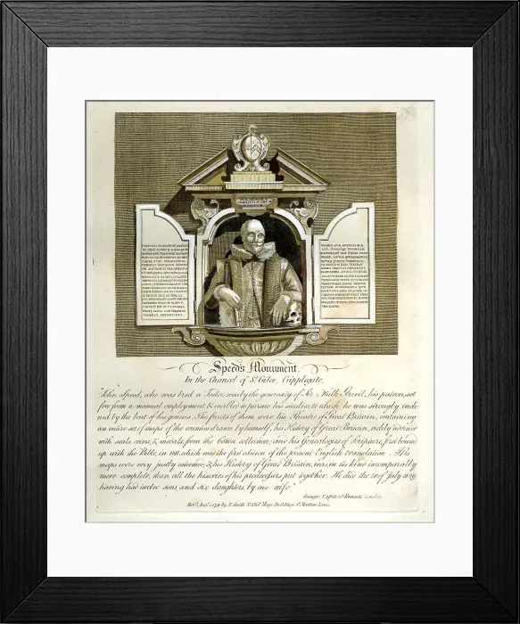 Framed Print : Monument of John Speed, In The Chancel of St Giles ? Framed Print : Monument of John Speed, In The Chancel of St Giles ?
