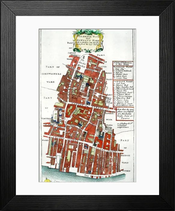 Framed Print : Walbrook Ward and Dowgate Ward Framed Print : Walbrook Ward and Dowgate Ward