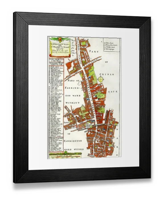 Framed Print : Aldersgate Ward and St Martins Le Grand Liberty Framed Print : Aldersgate Ward and St Martins Le Grand Liberty