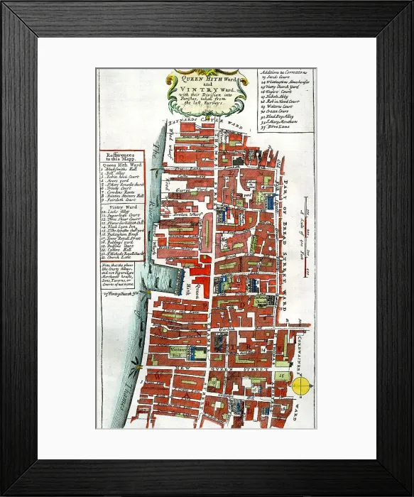 Framed Print : Queen Hith Ward and Vintry Ward Framed Print : Queen Hith Ward and Vintry Ward