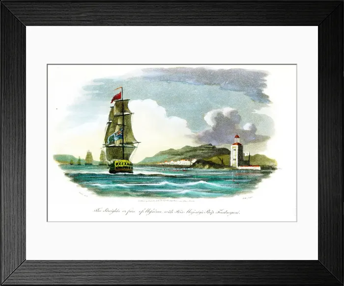 Framed Print : Straights of Messina With Hms Foudroyant Framed Print : Straights of Messina With Hms Foudroyant