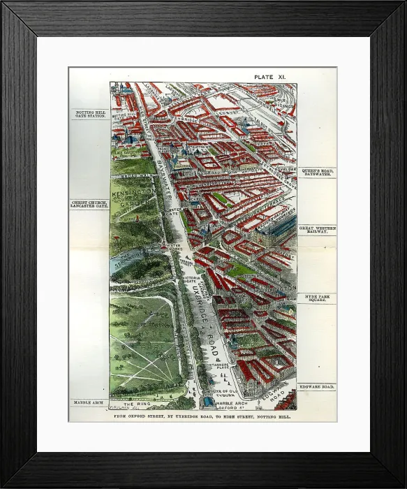 Framed Print : Walks of London - Oxford Street To Notting Hill Framed Print : Walks of London - Oxford Street To Notting Hill