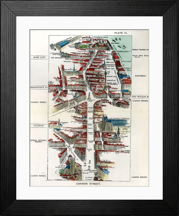 Framed Print : Walks of London - Cannon Streetfrom Mansion House To Tower