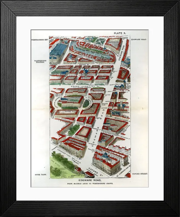 Framed Print : Walks of London - Edgeware Road From Marble Arch ? Framed Print : Walks of London - Edgeware Road From Marble Arch ?