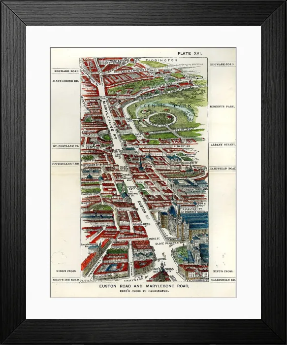 Framed Print : Walks of London - Euston Road and Marylebone Road ? Framed Print : Walks of London - Euston Road and Marylebone Road ?