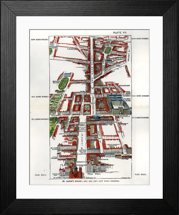 Framed Print : Walks of London - St James Street, Old and New Bond Street Framed Print : Walks of London - St James Street, Old and New Bond Street
