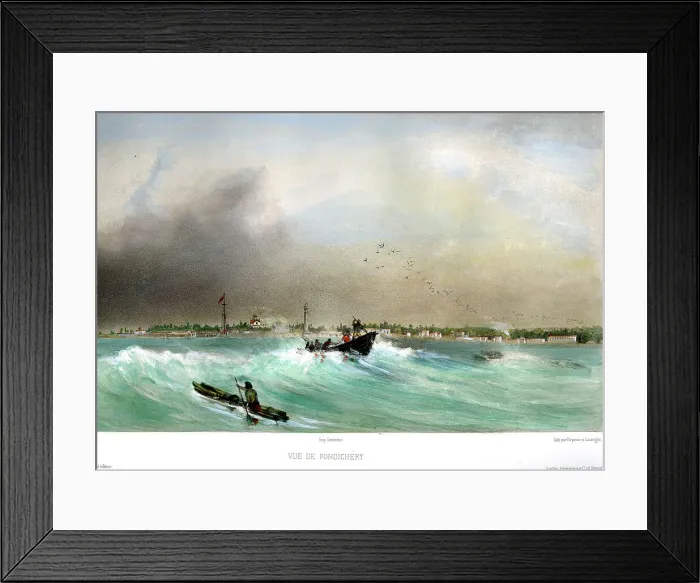Framed Print : Pondichery From The Sea, India Framed Print : Pondichery From The Sea, India