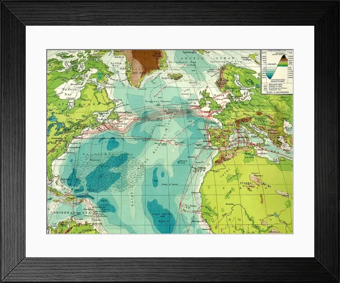 Framed Print : Cables and Ocean Depths Framed Print : Cables and Ocean Depths